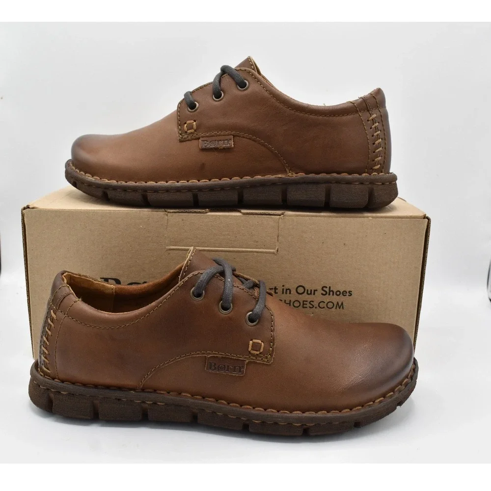 Born Mens Size 8 Soledad Brown Avana Full Grain Leather Casual Oxford Shoes